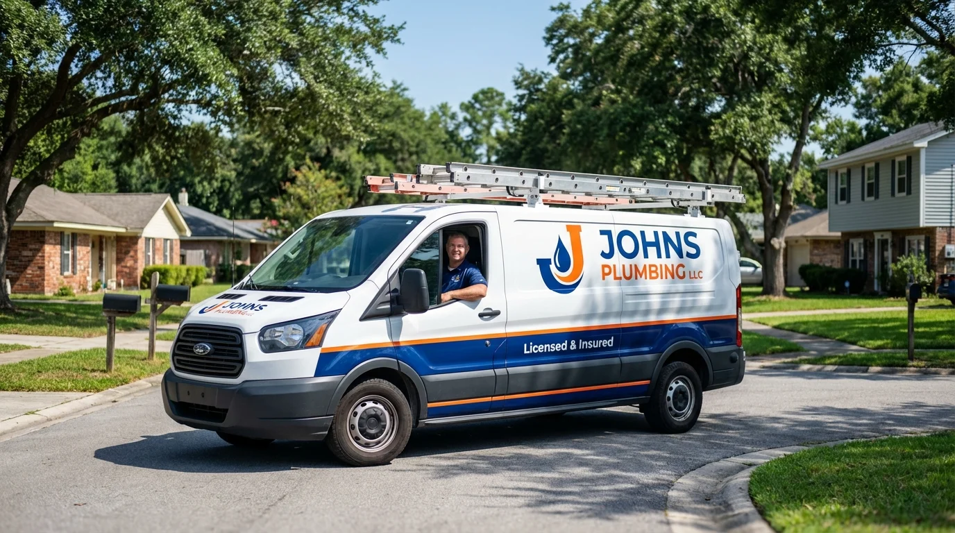Johns Plumbing LLC service van in Myerstown, PA