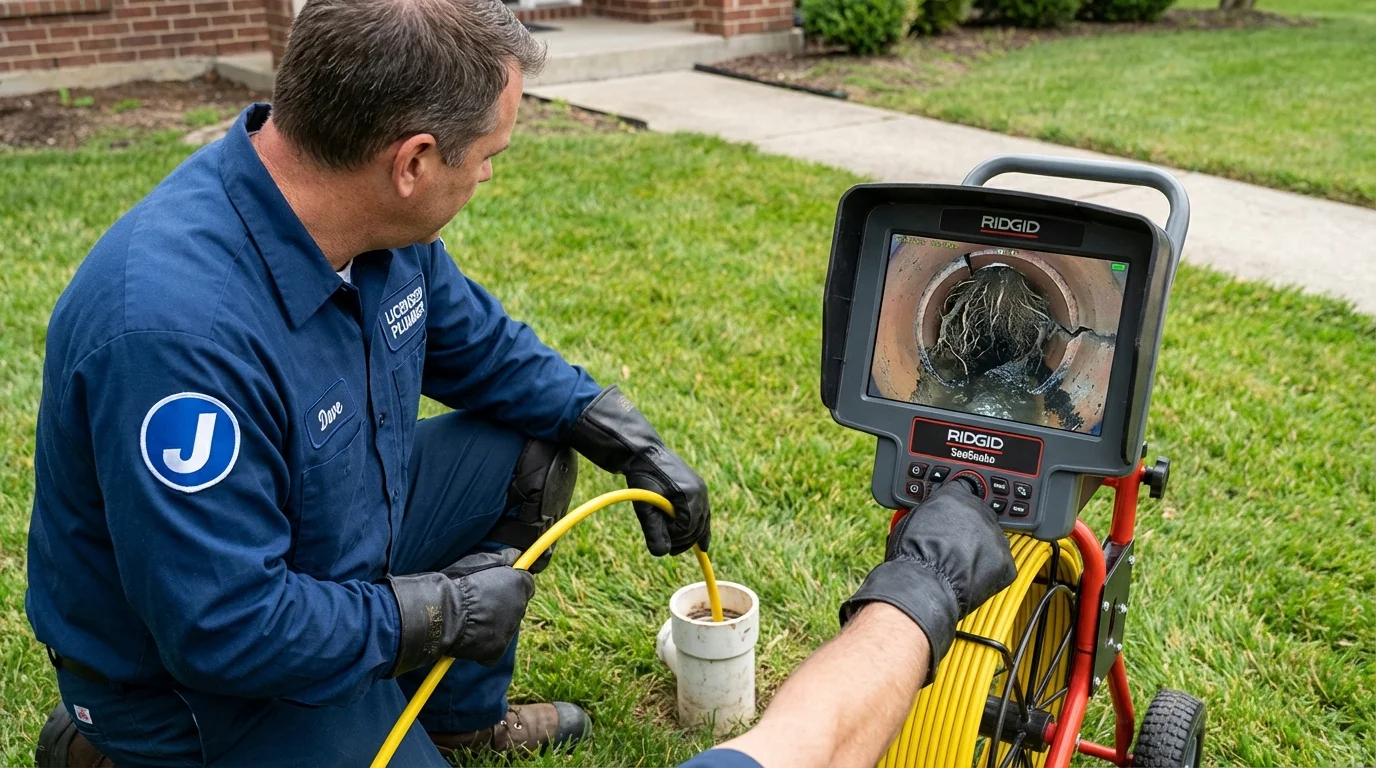 Sewer camera inspection being performed by Johns Plumbing LLC in Myerstown
