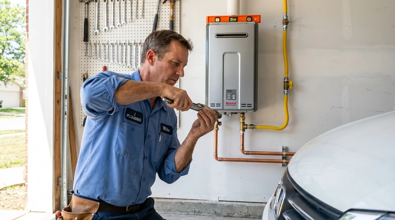 Tankless water heater installation by a Johns Plumbing LLC plumber in Myerstown